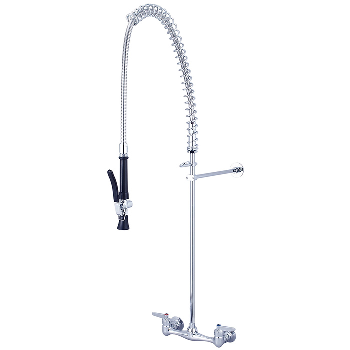 WALL MOUNT EXTENDED HEIGHT PRE-RINSE COMMERCIAL KITCHEN MIXER CHROME