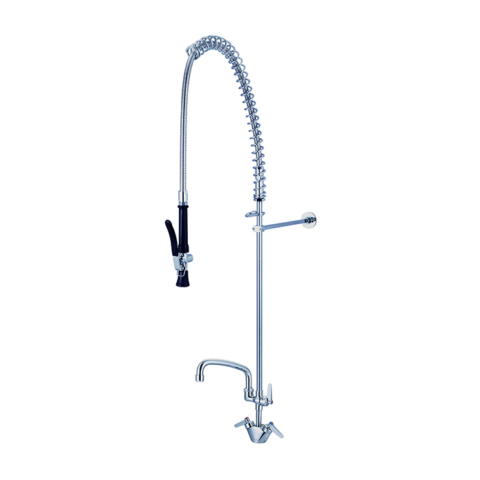 DECK MOUNTED EXTENDED HEIGHT PRE-RINSE COMMERCIAL KITCHEN MIXER WITH SINK SPOUT