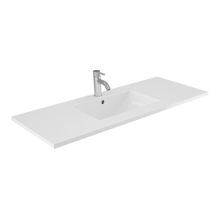 STUDIO VITREOUS CHINA VANITY BASIN 1210X465X170MM 1TH WHITE