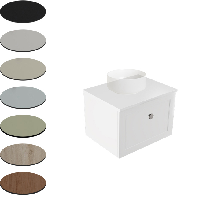 TELAIO 600 SINGLE CENTRE BOWL WALL VANITY