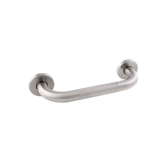 SUPPORT DIAMOND KNURL HAND RAIL 300MM BRUSHED STAINLESS STEEL