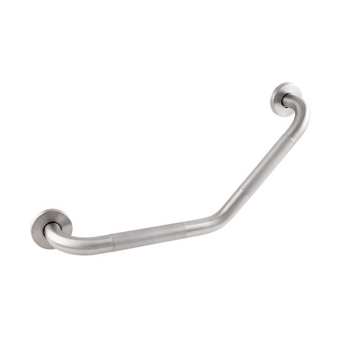 SUPPORT DIAMOND KNURL 45 DEGREE HAND RAIL 305X305MM  BRUSHED STAINLESS STEEL