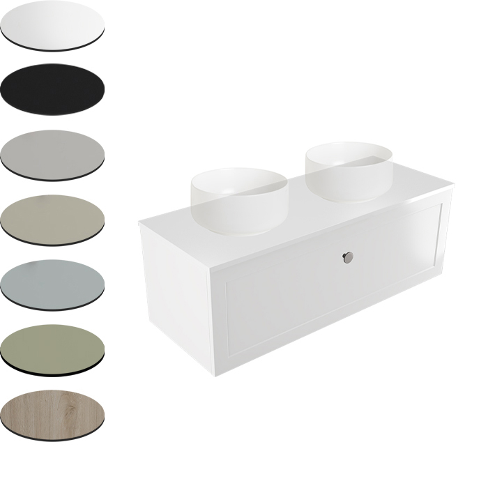 TELAIO 1200 DOUBLE BOWL WALL VANITY