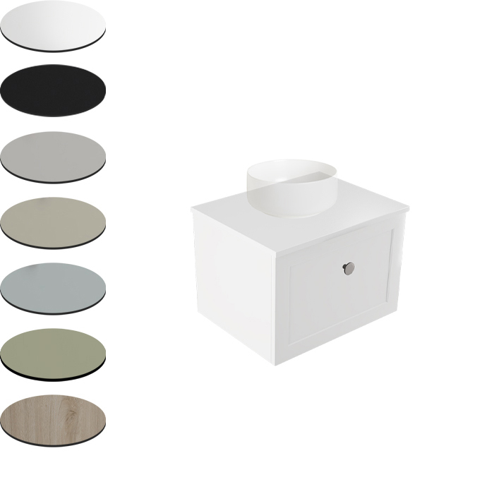 TELAIO 600 SINGLE CENTRE BOWL WALL VANITY