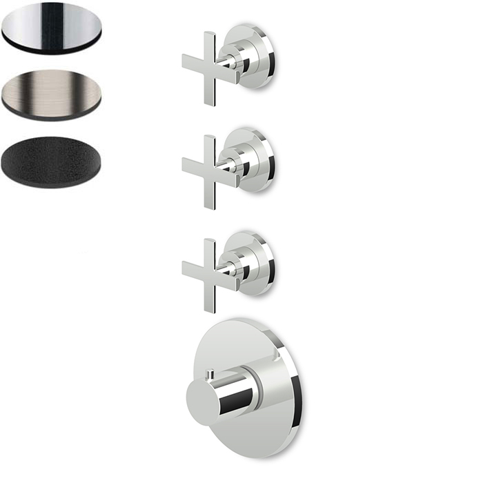 GILL THERMOSTATIC SHOWER MIXER 3 STOP VALVES CROSS HANDLE